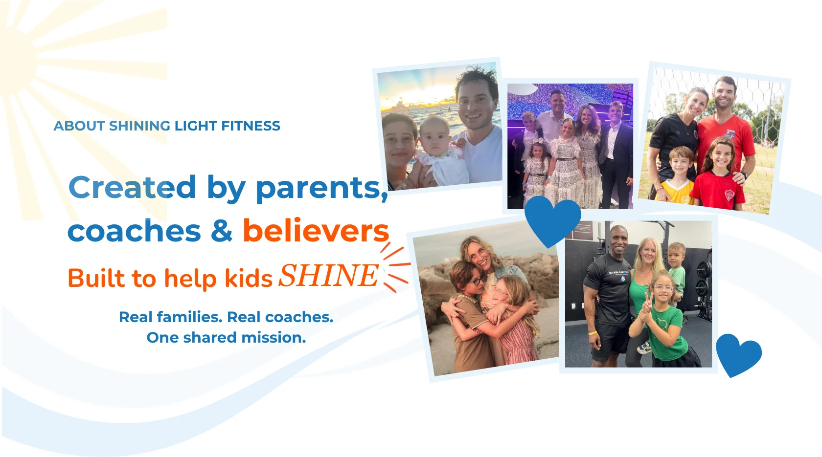 About Shining Light Fitness: created by parents, coaches, and believers to help kids shine through faith, fitness, and fun.
